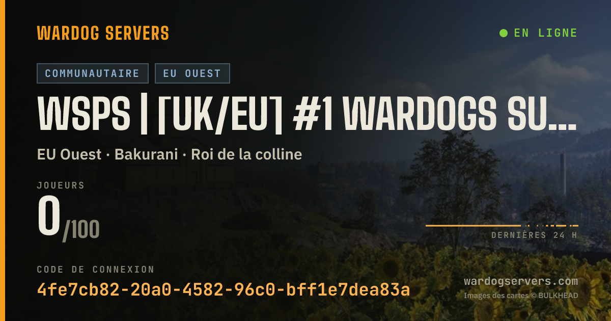 Bannière d’état en direct de WSPS | [UK/EU] #1 Wardogs Support Squad [Active Admins] No GL