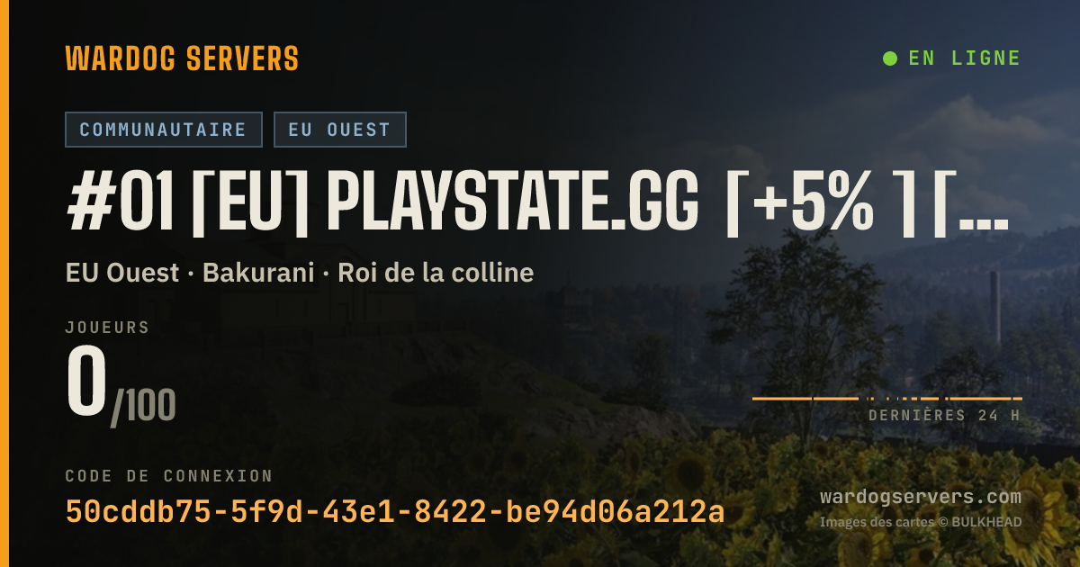 Bannière d’état en direct de #01 [EU] PLAYSTATE.GG [+5% ] [Active Admins]