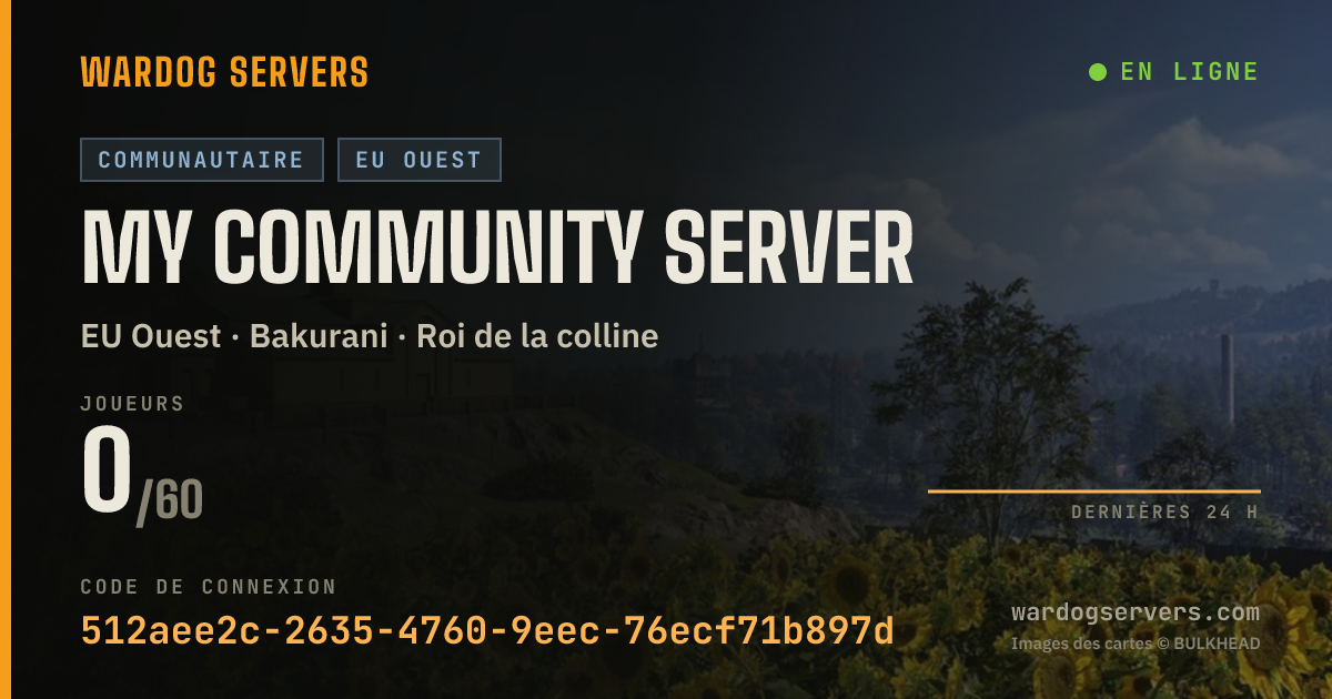 Bannière d’état en direct de My Community Server