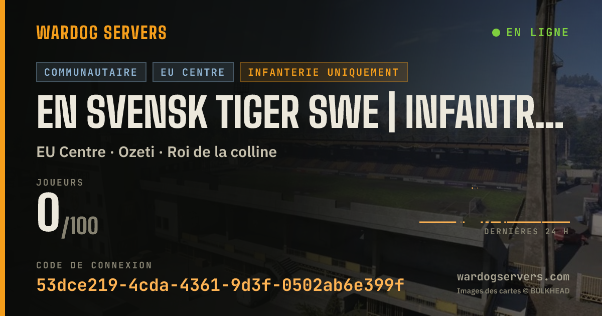 Bannière d’état en direct de En Svensk Tiger SWE | Infantry | 20 to start