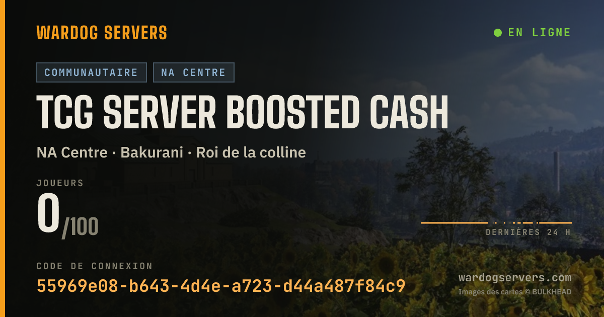 Bannière d’état en direct de TCG Server Boosted Cash
