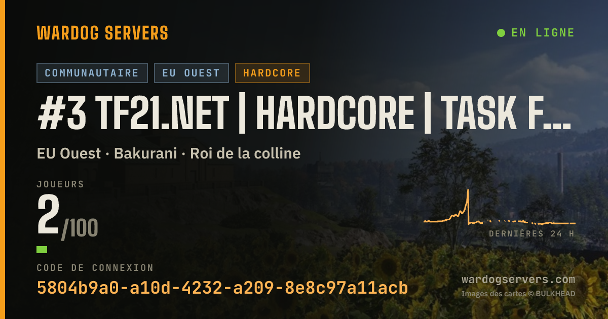 Bannière d’état en direct de #3 TF21.NET | HARDCORE | Task Force 21 | Earn Prio | .gg/TF21