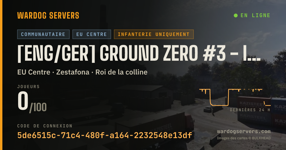 Bannière d’état en direct de [ENG/GER] Ground Zero #3 - Infantry Only - Discord.gg/GZNUKE
