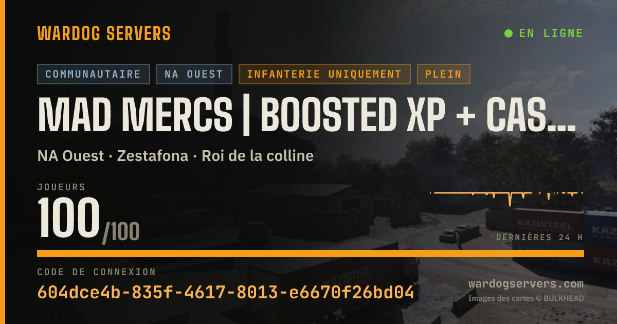 Bannière d’état en direct de Mad Mercs | Boosted XP + Cash 40% | discord.gg/madmercs