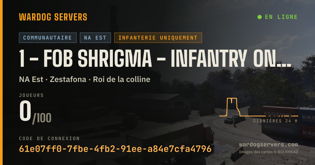 Bannière d’état en direct de 1 - FOB SHRIGMA - INFANTRY ONLY - NYC - discord.gg/shrigma