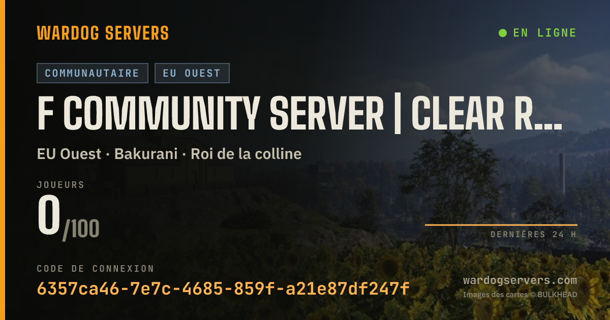 Bannière d’état en direct de F Community Server | Clear Rules, Newbie Pro