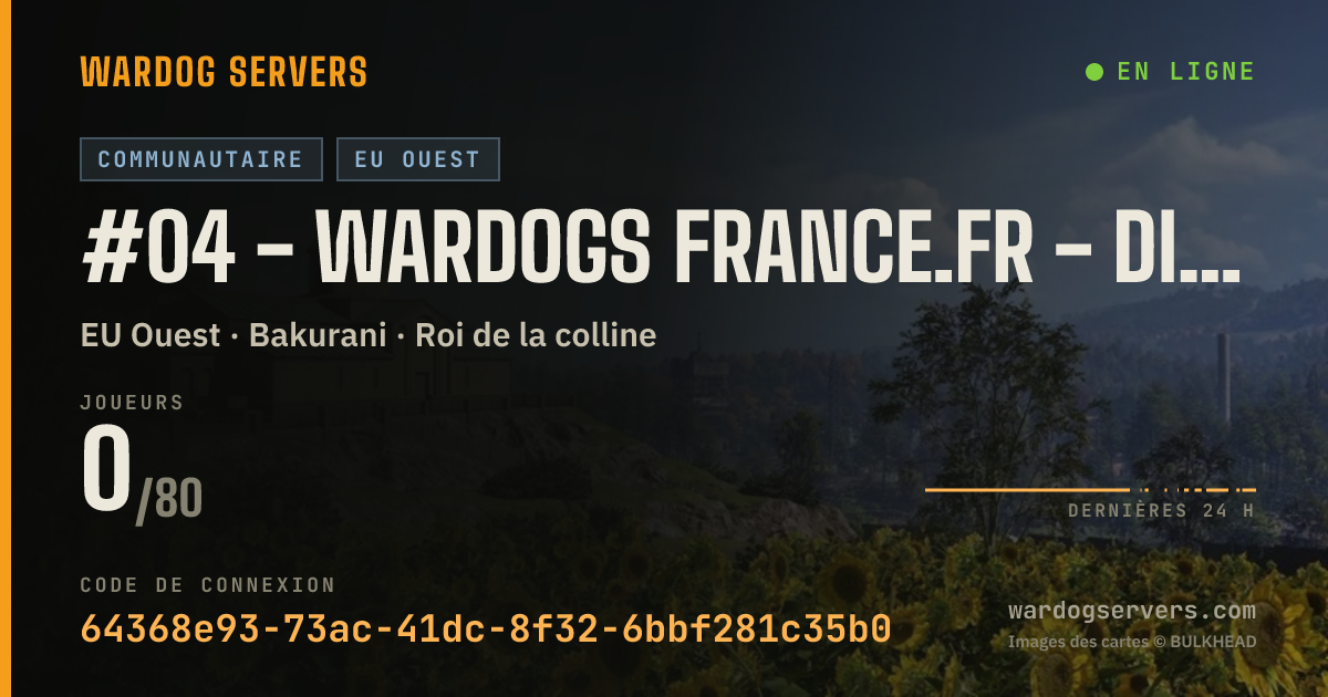 Bannière d’état en direct de #04 - WARDOGS FRANCE.FR - discord.gg/wardogsfr