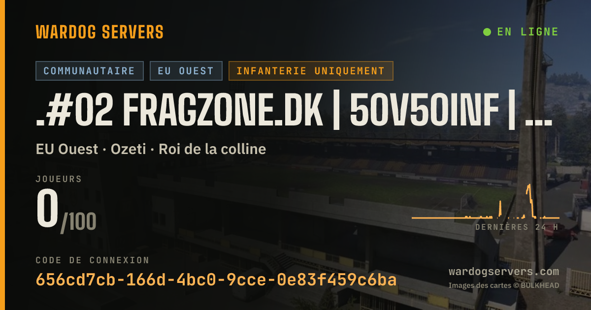 Bannière d’état en direct de .#02 FragZone.dk | 50v50INF | Stats•Ranks•Achievements[DK/EN]