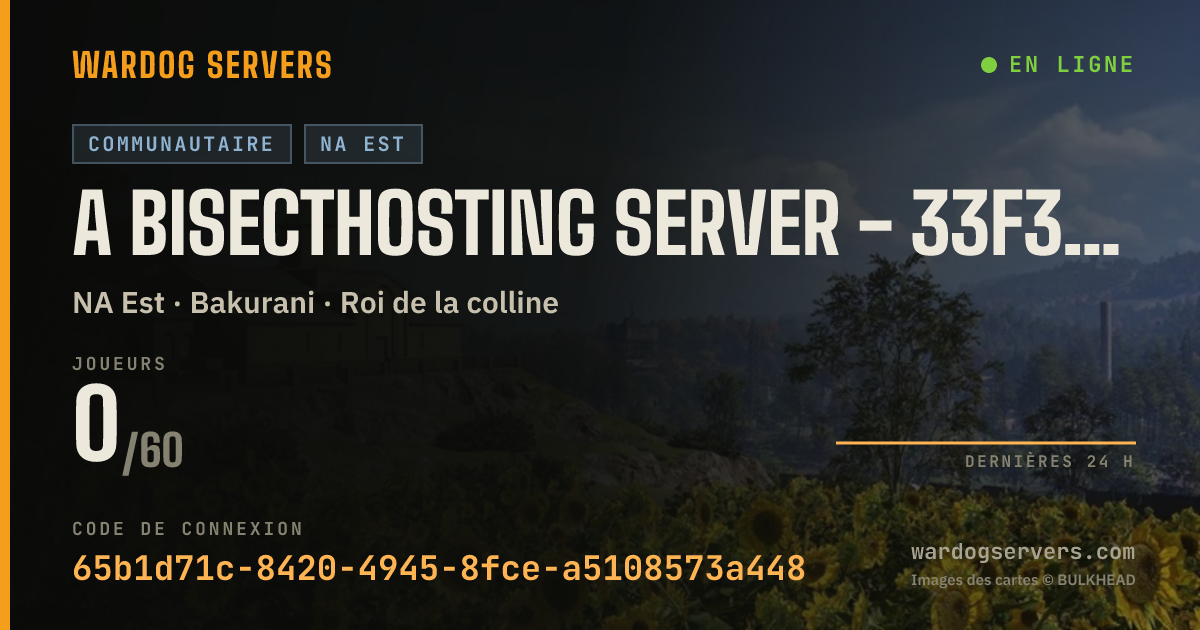 Bannière d’état en direct de A BisectHosting Server - 33f30977