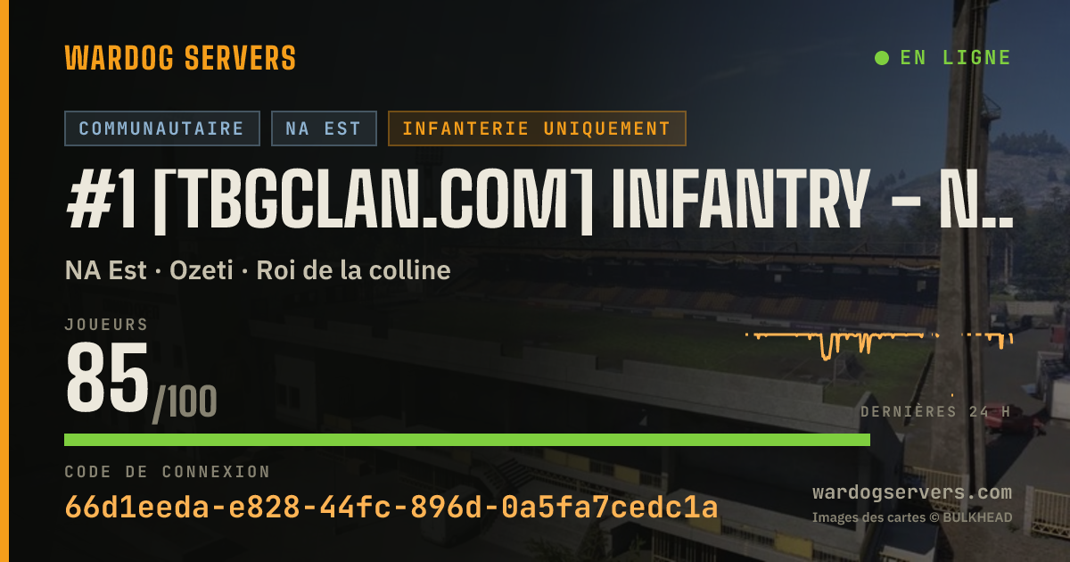 Bannière d’état en direct de #1 [TBGclan.com] INFANTRY - NOGL/HUMMG | BOOSTED $