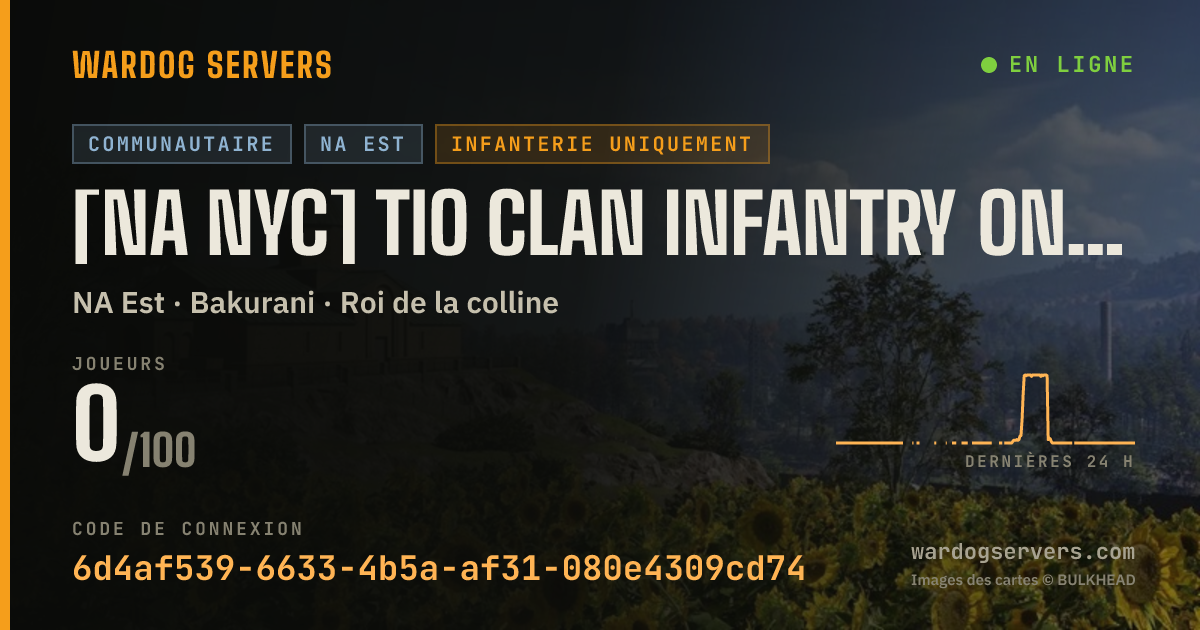 Bannière d’état en direct de [NA NYC] TIO Clan Infantry Only | No GLs | Admin Presence