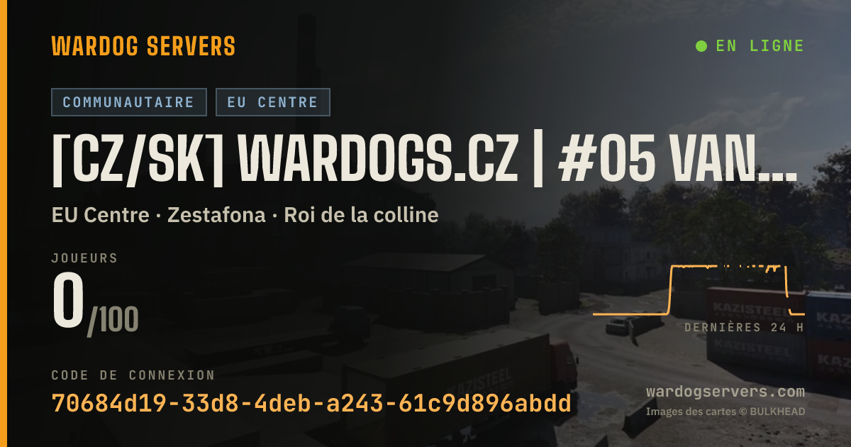 Bannière d’état en direct de [CZ/SK] WARDOGS.CZ | #05 VANILLA | discord.gg/wardogsczsk