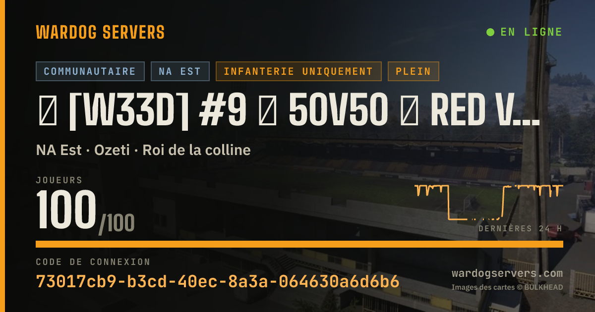 Bannière d’état en direct de ★ [W33D] #9 ★ 50v50 ★ RED vs GREEN ★ Wardogs.host