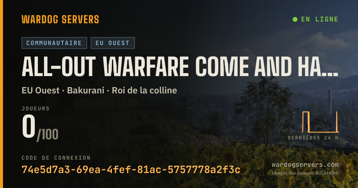 Bannière d’état en direct de All-Out Warfare Come and have Fun.