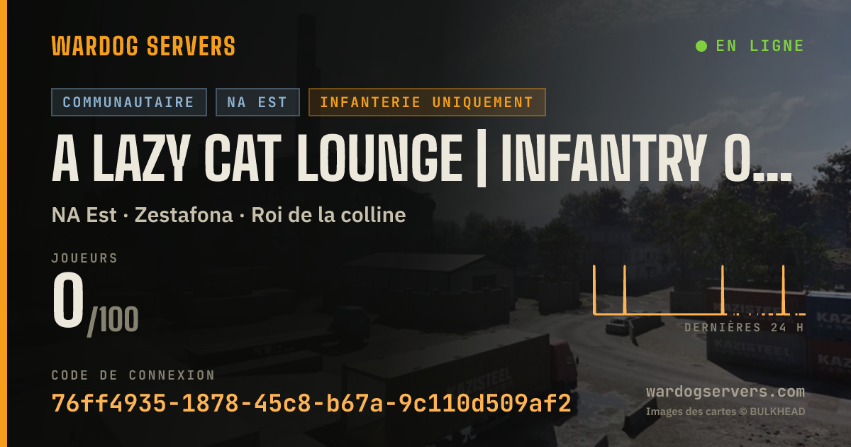 Bannière d’état en direct de A Lazy Cat Lounge | Infantry Only | discord.gg/warcats