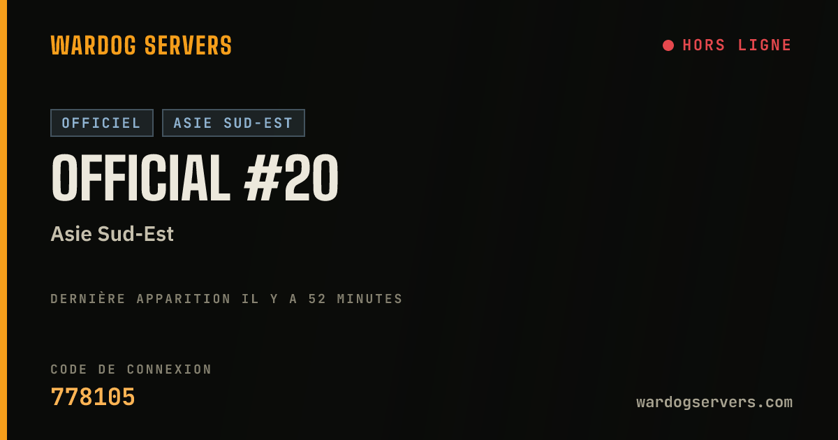 Bannière d’état en direct de Official #20