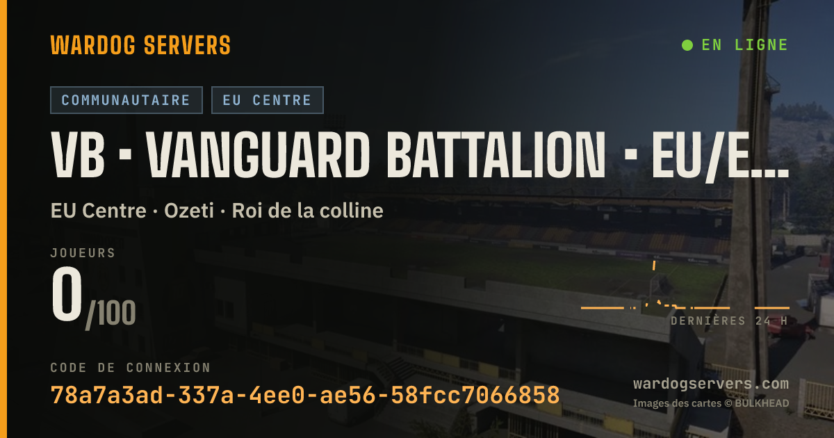 Bannière d’état en direct de VB • VANGUARD BATTALION • EU/ENG • ACTIVE ADMINS