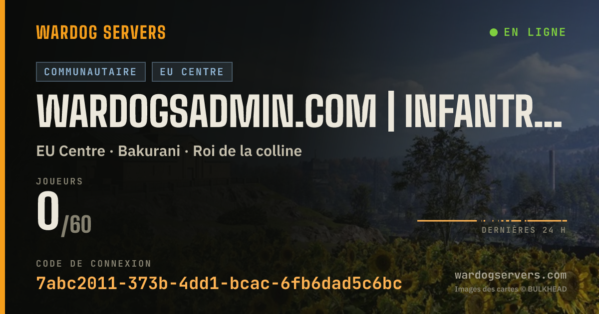 Bannière d’état en direct de Wardogsadmin.com | Infantry | No GL / BMR / AMR-50