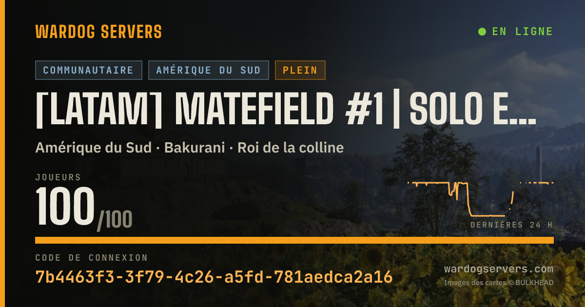 Bannière d’état en direct de [LATAM] MATEFIELD #1 | SOLO ESPAÑOL | discord.gg/matefield