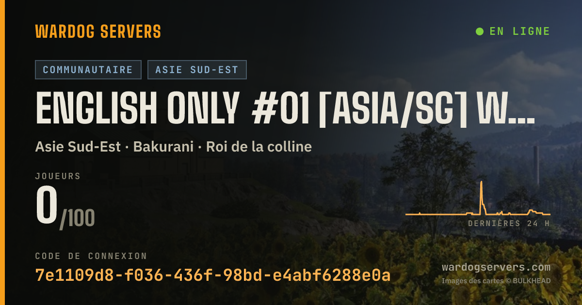 Bannière d’état en direct de ENGLISH ONLY #01 [ASIA/SG] Wardogs.ceo | ACTIVE ADMIN