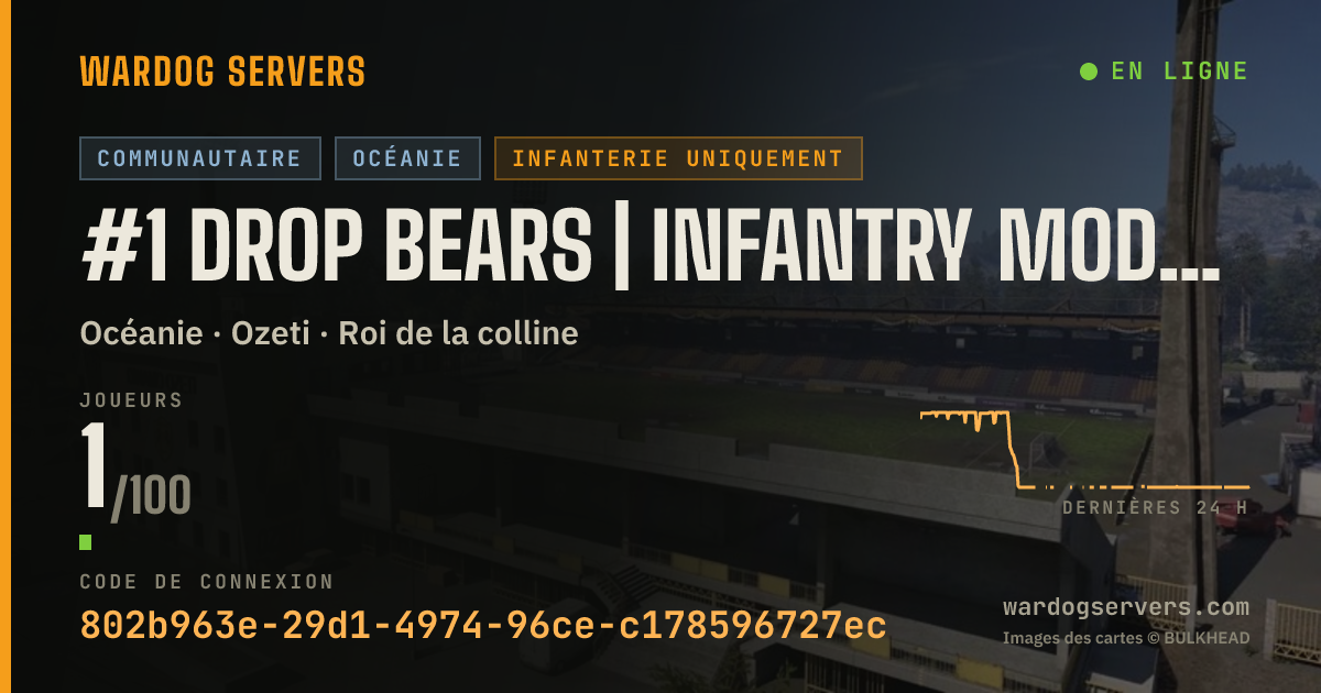 Bannière d’état en direct de #1 Drop Bears | Infantry mode(NOGL) | discord dropbears.gg