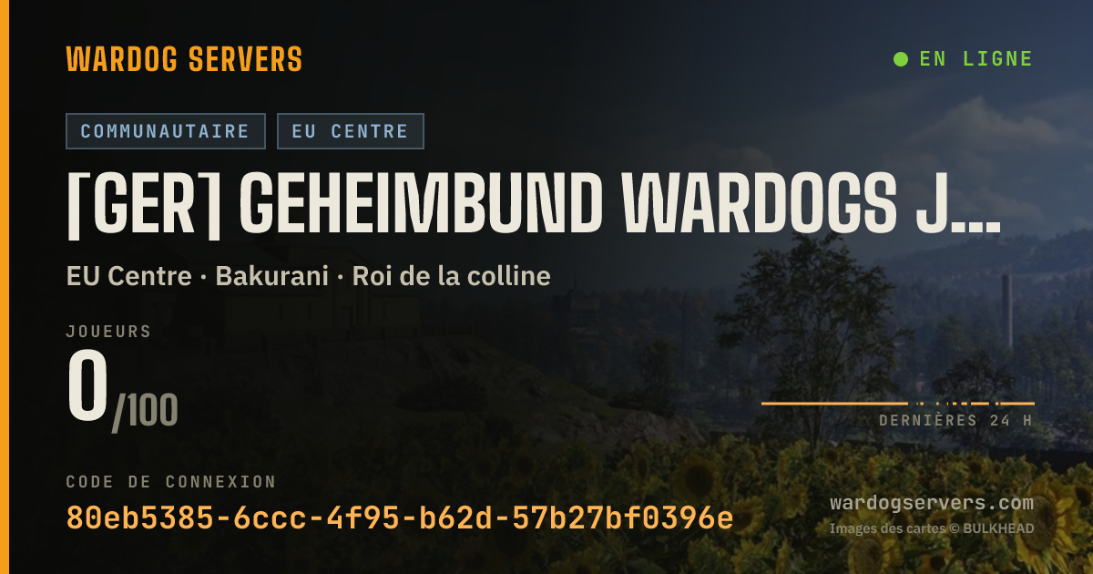 Bannière d’état en direct de [GER] Geheimbund WARDOGS joint uns gerne Discord.gg/bbpJKXAEH4