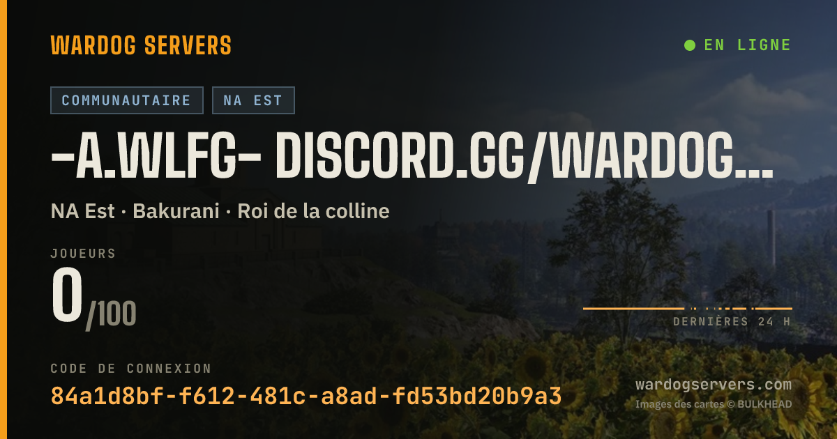 Bannière d’état en direct de -A.WLFG- discord.gg/WardogsLFGHub | Map Vote