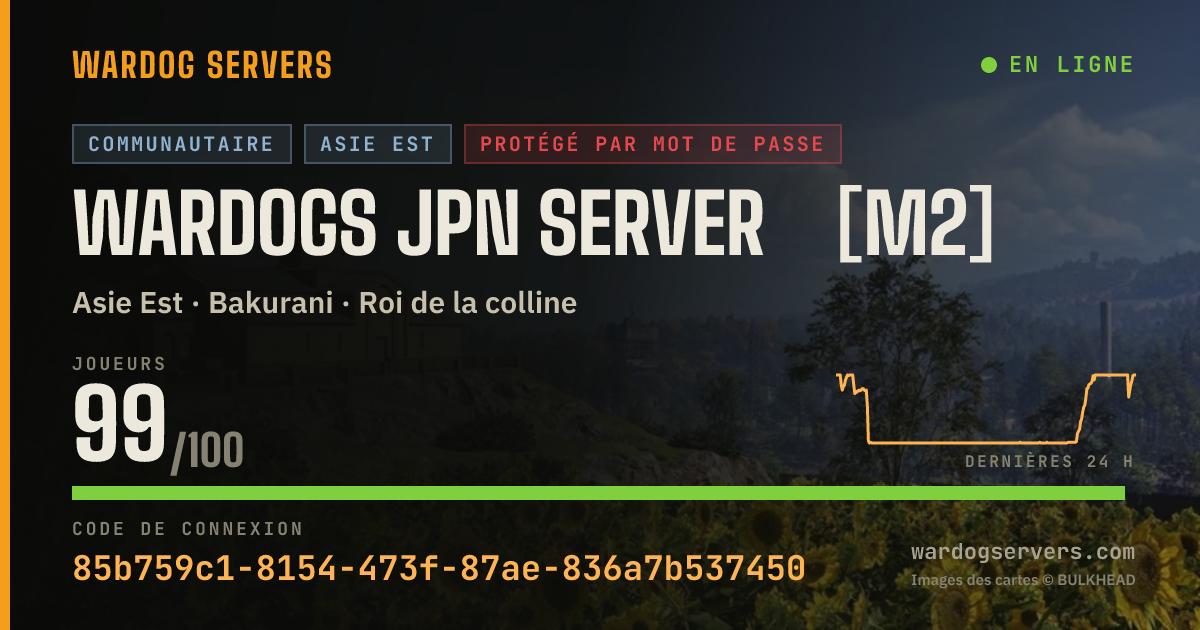Bannière d’état en direct de WARDOGS JPN SERVER ［M2］