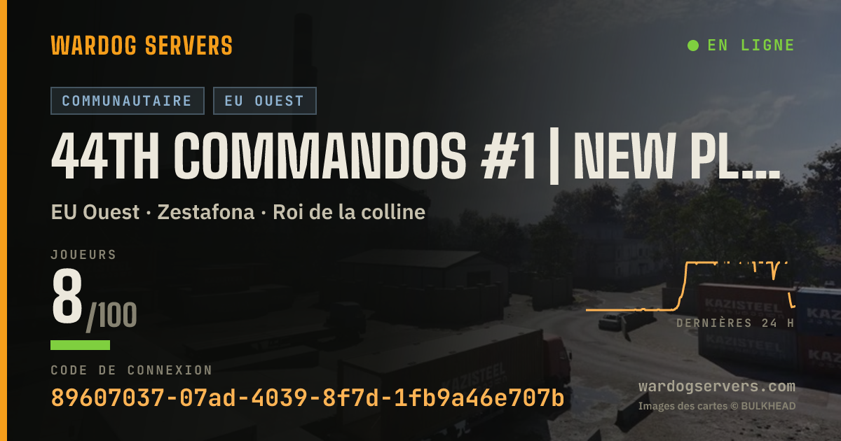 Bannière d’état en direct de 44th Commandos #1 | New Player Friendly | discord.gg/44thwardogs
