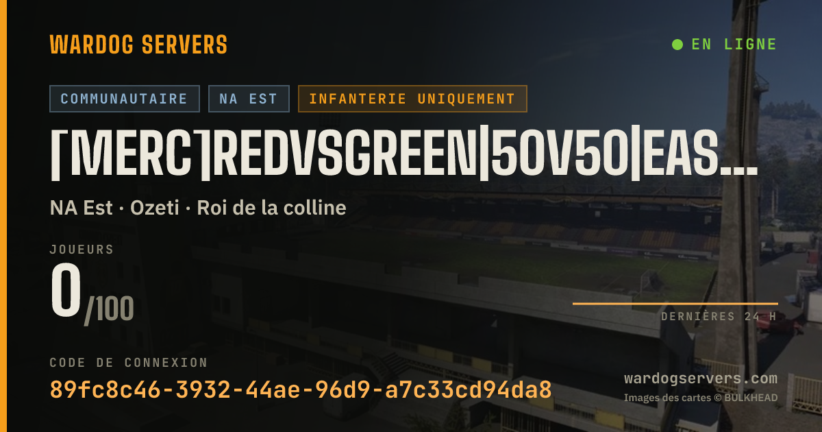 Bannière d’état en direct de [Merc]RedvsGreen|50v50|East|Discord.gg/m3rc
