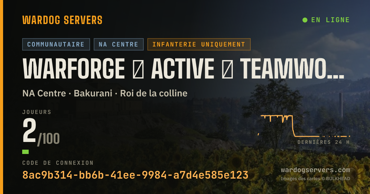 Bannière d’état en direct de WARFORGE ★ Active ★ Teamwork/Mics ★ Discord.gg/JoinWarforge