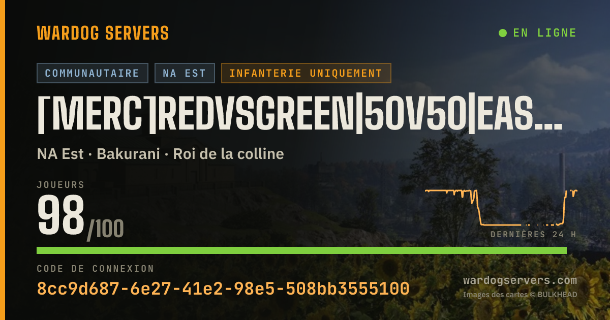Bannière d’état en direct de [Merc]RedvsGreen|50v50|East|Discord.gg/m3rc