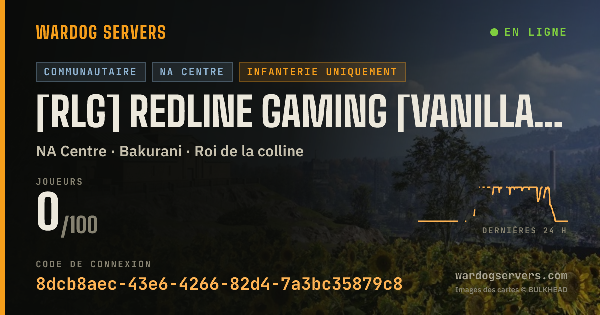 Bannière d’état en direct de [RLG] Redline Gaming [Vanilla] [STATS]- discord.gg/redlinegaming
