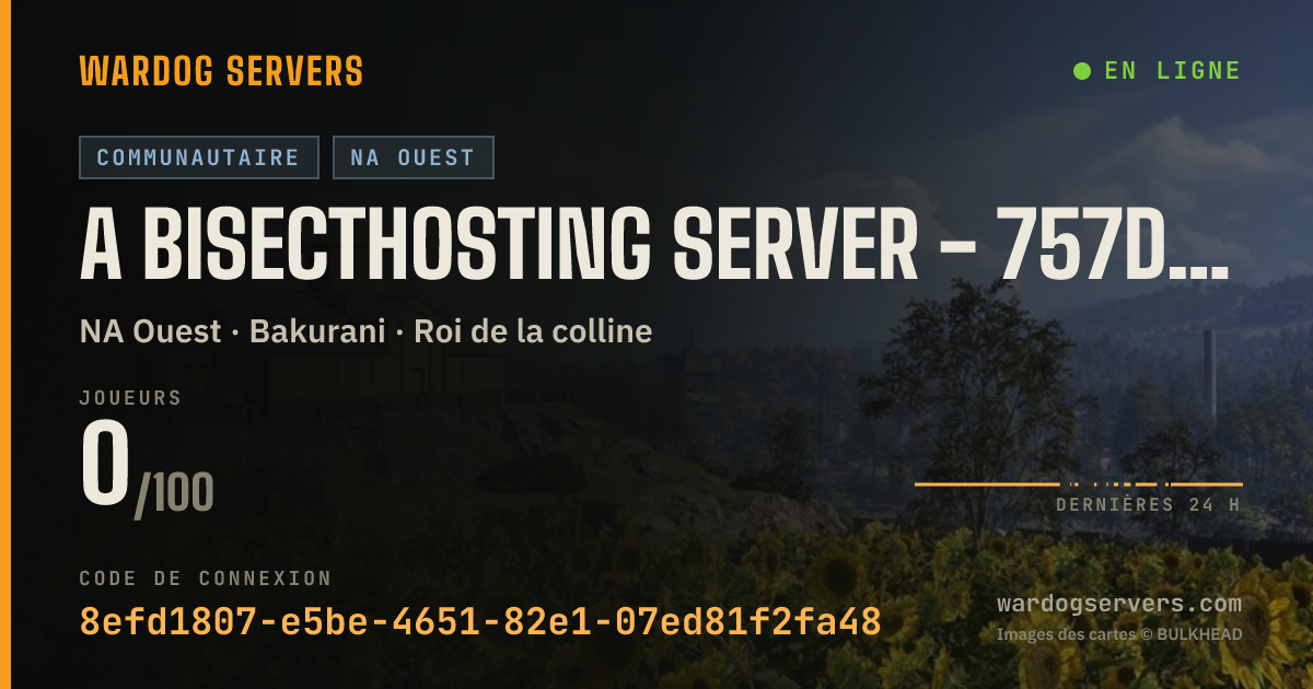 Bannière d’état en direct de A BisectHosting Server - 757da7be