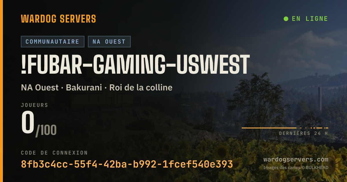 Bannière d’état en direct de !FUBAR-Gaming-USWEST