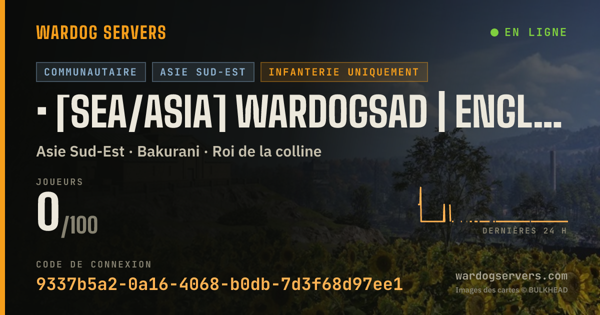 Bannière d’état en direct de • [SEA/ASIA] WardogsAD | English/中文 | Active Admins | Casual