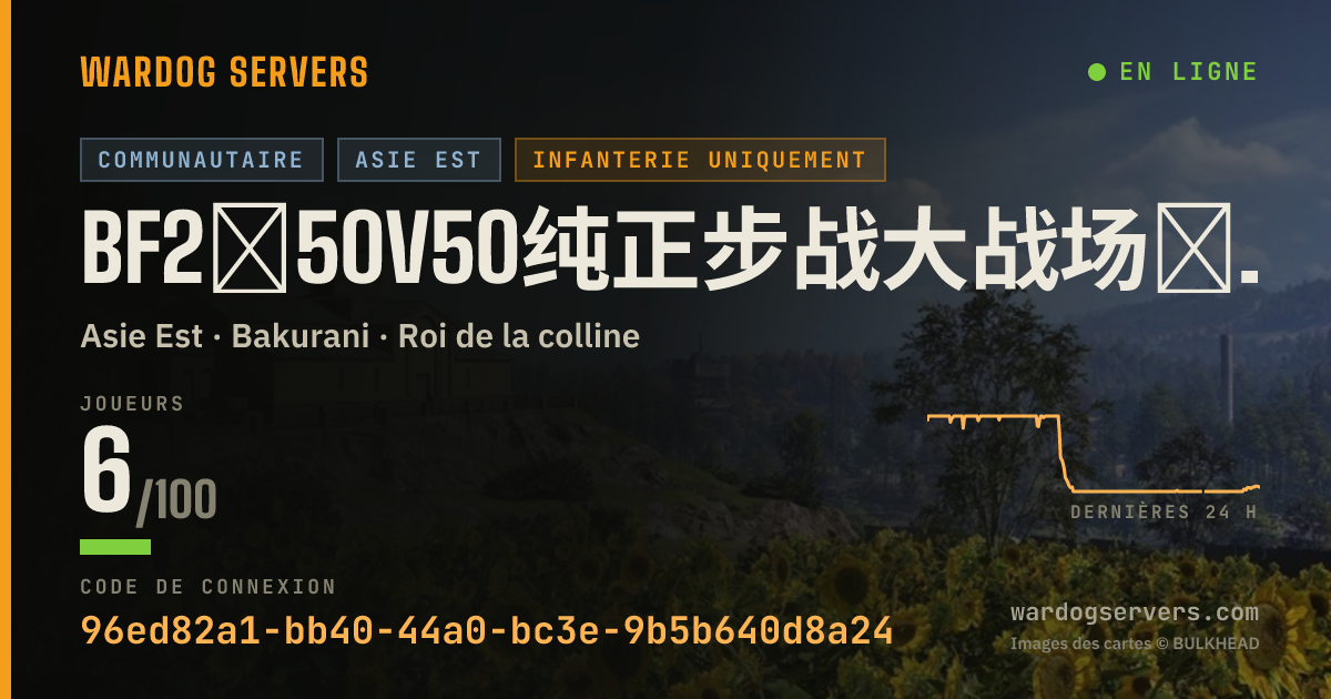 Bannière d’état en direct de BF2★50V50纯正步战大战场★JP【战地窝】★Ai24H反作弊★禁FOB禁狙禁30+武器