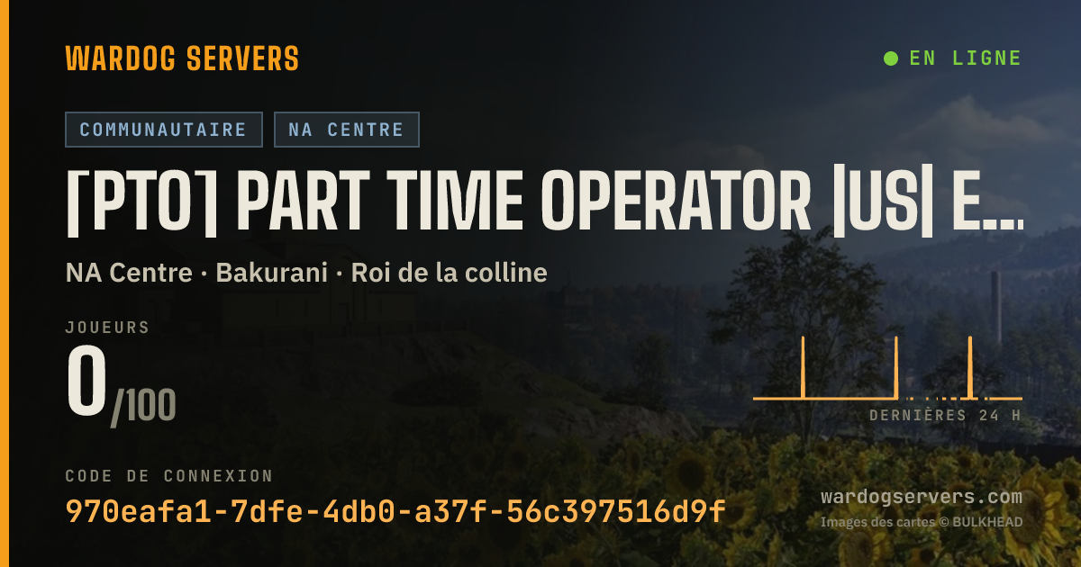 Bannière d’état en direct de [PTO] PART TIME OPERATOR |US| EAST 100 PLAYER