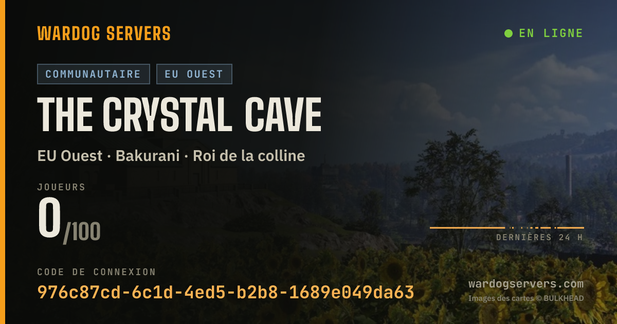 Bannière d’état en direct de The Crystal Cave