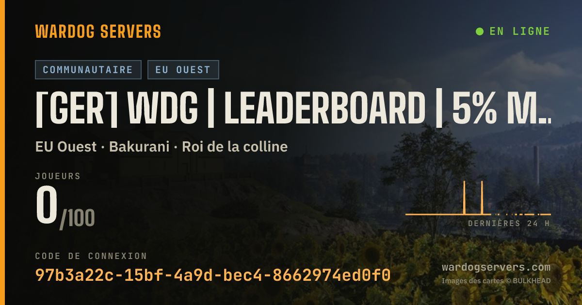 Bannière d’état en direct de [GER] WDG | Leaderboard | 5% More Cash | discord.gg/tFpd5SFYAK