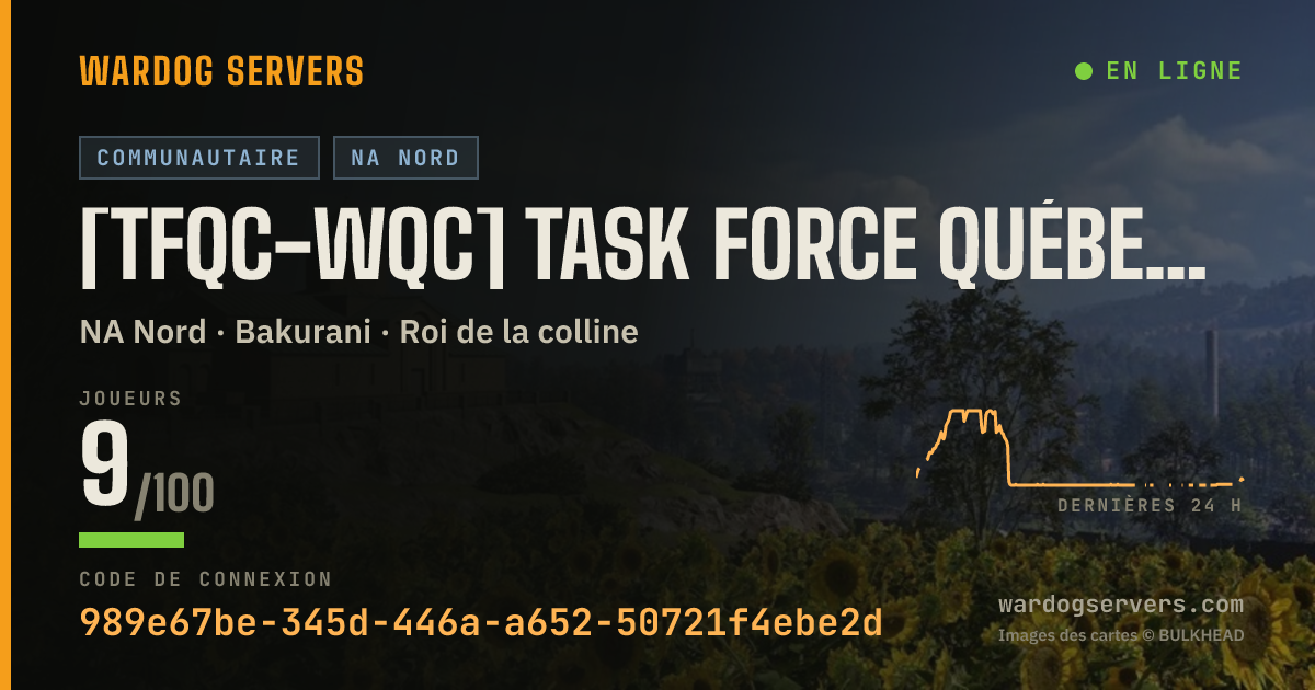 Bannière d’état en direct de [TFQC-WQC] Task Force Québec - Standard - WARDOGS Québec