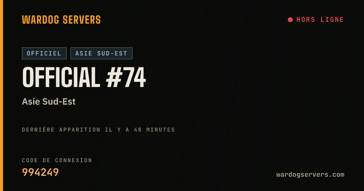 Bannière d’état en direct de Official #74