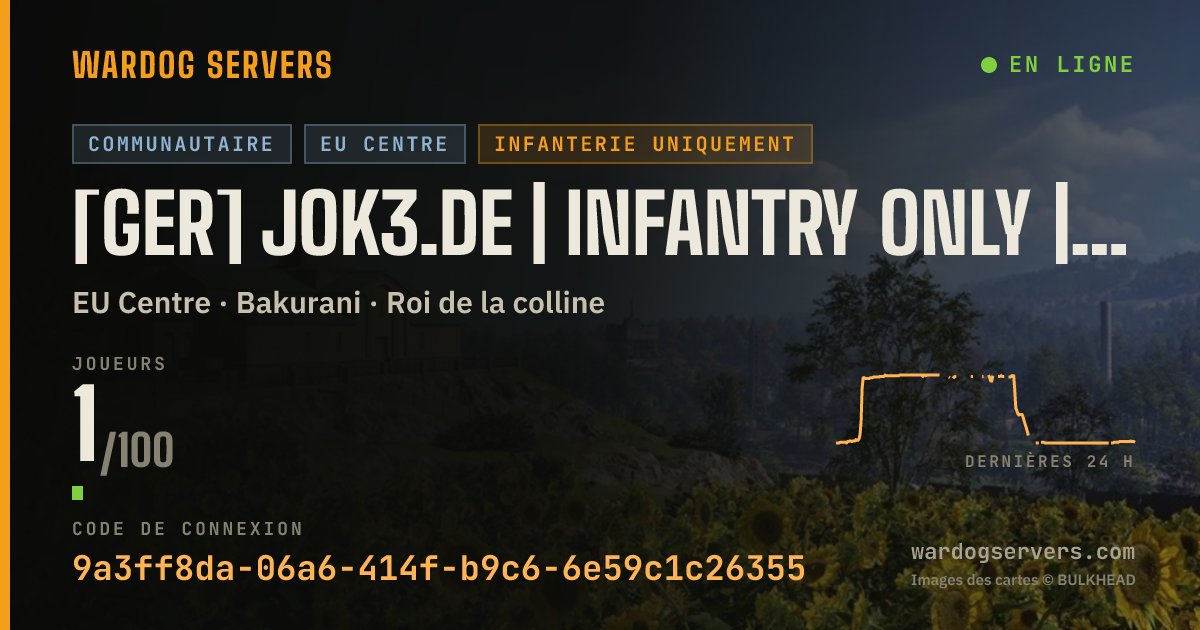 Bannière d’état en direct de [GER] jok3.de | Infantry only | Live Ranks & Stats | 0-0-0
