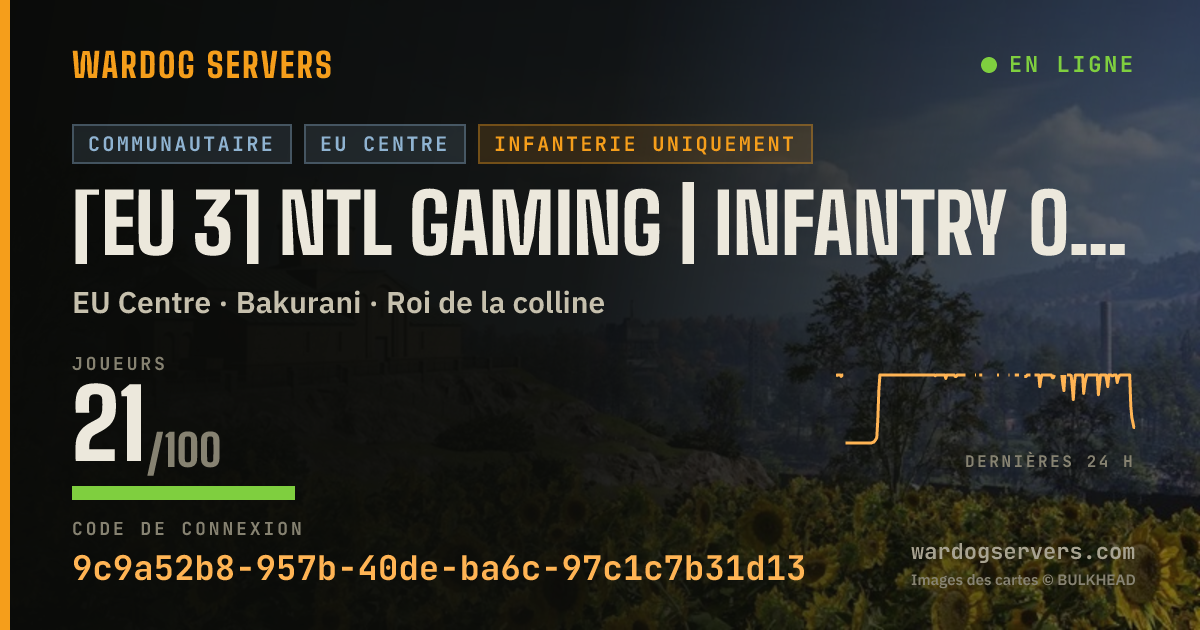 Bannière d’état en direct de [EU 3] NTL Gaming | Infantry Only 50v50 | discord.gg/NTLGaming