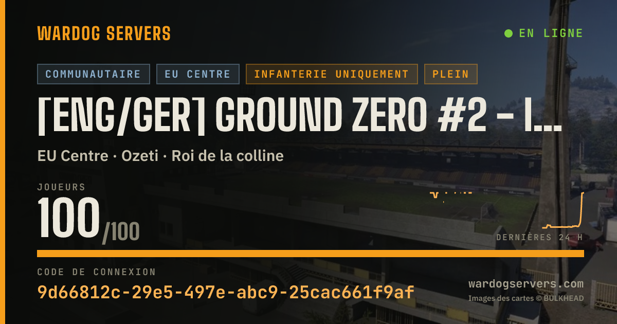 Bannière d’état en direct de [ENG/GER] Ground Zero #2 - Infantry Only - Discord.gg/GZNUKE