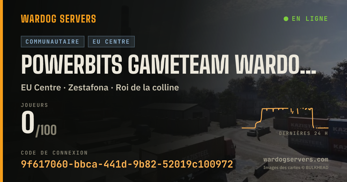 Bannière d’état en direct de POWERBITS GAMETEAM WARDOGS #1 | LOW PING | discord.gg/pbsgt
