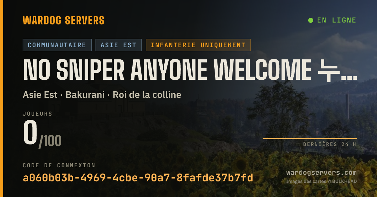 Bannière d’état en direct de NO SNIPER Anyone Welcome 누구나 가능 誰でも歓迎