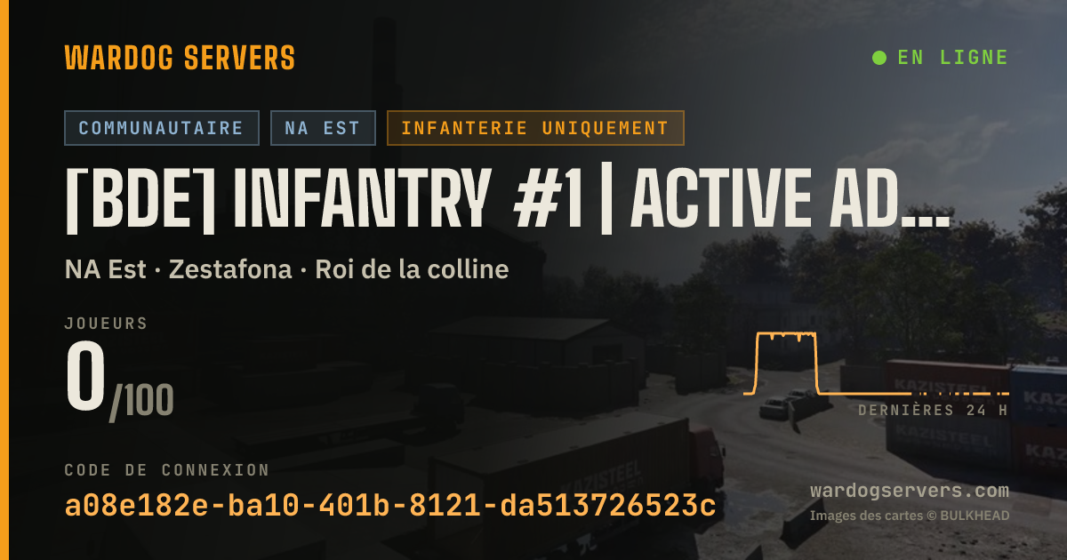 Bannière d’état en direct de [BDE] Infantry #1 | Active Admins | discord.gg/bigdrill