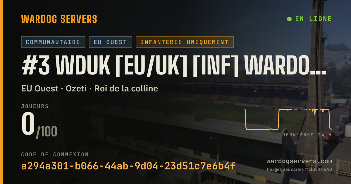 Bannière d’état en direct de #3 WDUK [EU/UK] [INF] WARDOGS UK Discord.gg/wardogsuk