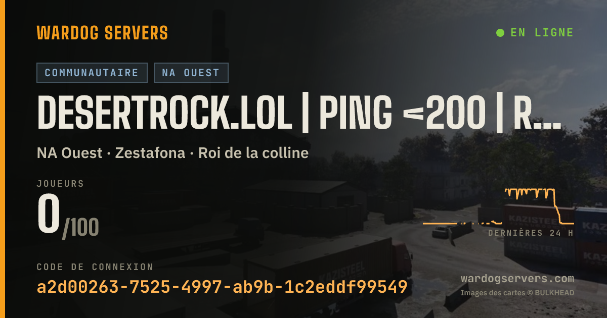 Bannière d’état en direct de DesertRock.lol | Ping <200 | Rain + New Spawns |